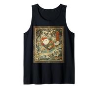 Cosmic Cat Ukiyo E Giapponese Spazio Neko Canotta