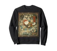 Cosmic Cat Ukiyo E Giapponese Spazio Neko Felpa