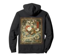 Cosmic Cat Ukiyo E Giapponese Spazio Neko Felpa con Cappuccio