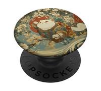 Cosmic Cat Ukiyo E Giapponese Spazio Neko PopSockets PopGrip Adesivo
