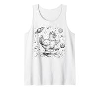 Cosmic Chicken Moonwalk Spazio Esterno Pianeta Saturno Stars Canotta