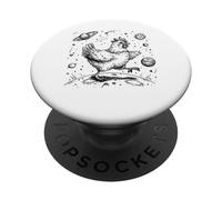 Cosmic Chicken Moonwalk Spazio Esterno Pianeta Saturno Stars PopSockets PopGrip Adesivo