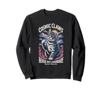 Cosmic Claws Cat non è mai stato leggendario, fantastiche e divertenti vibrazioni spaziali Felpa