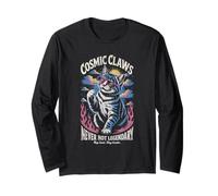 Cosmic Claws Cat non è mai stato leggendario, fantastiche e divertenti vibrazioni spaziali Maglia a Manica