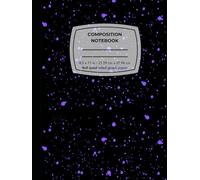 Cosmic Composition Notebook | Purple Black Galaxy HC Journal | Large 4x4 Quad Ruled Grid Graph Paper 8.5 x 11 in | Space Themed Notebook For Students Teachers Dreamers