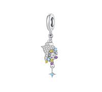 Cosmic Conch Shell Charm, Genuine 925 Sterling Silver Beads Charm, Compatible with for Pandora Bracelet,Gift Box Packaging