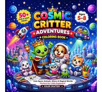 Cosmic Critter Adventures Coloring Book: Cute Space Animals, Aliens & Magical Worlds | 50+ Fun and Easy Coloring Pages for Kids Ages 5-8