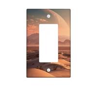Cosmic Desert Light Switch Cover Piastre/Coperture Outlet, Dune di sabbia al tramonto con Planet Art per la decorazione domestica, Piastre da parete in termoplastica, dimensioni standard singolo