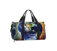 Cosmic Earth - Borsone sportivo con scomparto per scarpe, leggero, da palestra, per uomo e donna, borsa da viaggio impermeabile con tasca bagnata