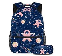 Cosmic Elements, zaino con astuccio, set di 2 zaini per bambini per ragazzi, ragazze, adolescenti, borsa da viaggio per studenti, Multicolore, B：29.4x20x40cm P：19x7.5x3.8cm, Zaini Daypack