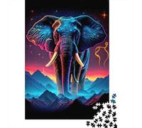 Cosmic Elephant Puzzle in Pezzi Neon Mountain 1000 Pezzi Carta Riciclata Per Donne, Regali Per Uomini Puzzle Gioco Educativo Per Rilassarsi 52x38cm/1000pcs