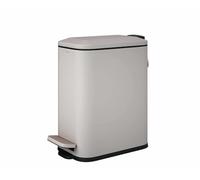 COSMIC Essentials Pattumiera da Bagno e Cucina con Sistema a Pedale di Design Moderno e Capacità di 5L. Secchio della Spazzatura con Coperchio Rettangolare e Piccolo per Bagno. Colore Sabbia Opaco