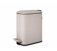COSMIC Essentials - Pattumiera da bagno e da cucina con sistema a pedale moderno e capacità 5 l, con coperchio rettangolare e piccolo per WC, colore: sabbia opaca