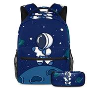 Cosmic Fantasy Zaino con astuccio, set di 2 zaini per bambini per ragazzi ragazze adolescenti, borsa per libri da viaggio per studenti, Multicolore#04, B：29.4x20x40cm P：19x7.5x3.8cm, Zaini Daypack