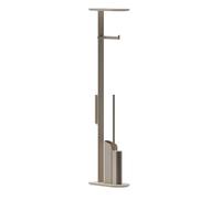 COSMIC Flat Base Portarotolo con scopino integrato ultra sottile per bagno di design minimalistico. Supporto per piedi per carta igienica con scopino da bagno in silicone color sabbia