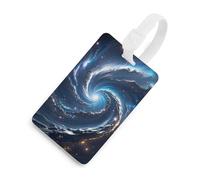 Cosmic Galaxy - Etichette per bagagli con carta d'identità, resistenti etichette per borse da viaggio, impermeabili, per valigie, zaini e custodie da viaggio, stile bianco