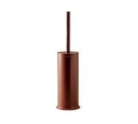 COSMIC Geyser Spazzolone da Bagno di Design Circolare ed Elegante Realizzato in Acciaio Inossidabile. Portascopino da Pavimento per WC in Colore Terracotta