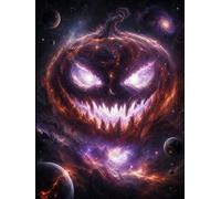 Cosmic Halloween Lined Notebook: Haunted Galaxy, Space Horror and Dark Universe Creature Design