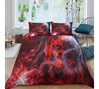 Cosmic horrorSet Di Copripiumino ultra microfibra Set di 3 Pezzi stampa di 3D con cerniera Dark fantasy art copripiumino con federe traspirante ultra morbido for coppie Single（135x200cm）