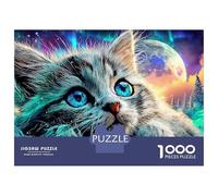 Cosmic Kitten Puzzle in Cartone Extra Spesso Da 1000 Pezzi, Cute Pet Cat, Allenamento Mentale, Regalo Divertente, Attività, Decorazione Parete, Arte 70x50cm/1000pcs