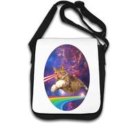 Cosmic Laser Cat Rainbow Bridge Borsa a tracolla Bianco
