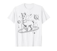Cosmic Llama Space Explorer Saturno Pianeta Universo Stelle Maglietta