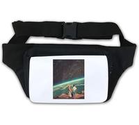 Cosmic Love - Marsupio con scritta "Outer Space Earth", colore: Bianco