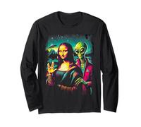 Cosmic Mona Lisa e UFO Alien Amicizia Camicia Uomo Donna Maglia a Manica