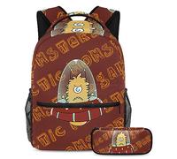Cosmic Monster Zaino con astuccio, set di 2 zaini per bambini per ragazzi ragazze adolescenti, borsa da viaggio per studenti, Multicolore, B：29.4x20x40cm P：19x7.5x3.8cm, Zaini Daypack