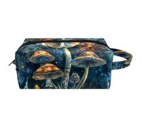 Cosmic Moon - Beauty case da donna, con funghi magici, portatile, da appendere, in pelle, per bambini, Multicolore 10., 8.2x3.1x3.5 in/21x8x9 cm