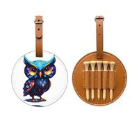Cosmic Owl - Borsa per tee da golf, facile da trasportare e più efficiente nel giocare a golf, colore: marrone