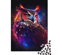 Cosmic Owl Puzzle Neon Night Hunter 1000 Pezzi Carta Riciclata Per Adulti E Oltre I 12 Anni Puzzle Estremamente Difficile E Stimolante 52x38cm/1000pcs