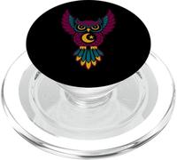 Cosmic Owl Wisdom Boho Hippie Mandala Luna Swirl Retro PopSockets PopGrip per MagSafe
