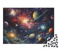 Cosmic Planet Scene Puzzle for Adults & Age 14 Up: Colorful Galaxy Planets Fun Present & Activity for Home Gift 70x50cm/1000pcs