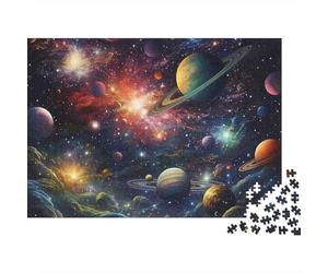 Cosmic Planet Scene Puzzle for Adults & Age 14 Up: Colorful Galaxy Planets Fun Present & Activity for Home Gift 70x50cm/1000pcs