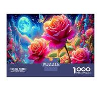 Cosmic Rainbow Roses Puzzle 1000 Pezzi - Cartone Riciclato & Puzzle Intrattenimento Rose Wall Decor - Per Tutta La Famiglia 70x50cm/1000pcs Idea Regalo