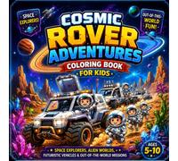Cosmic Rover Adventures Coloring Book for Kids: Space Explorers, Alien Worlds, Futuristic Vehicles & Out-of-This-World Missions for Kids Ages 5-10