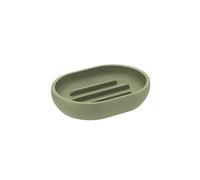 COSMIC SAONA Portasapone per bagno o cucina dal design elegante realizzato in resina Supporto per saponetta Accessorio morbido al tatto per lavandino color oliva