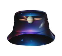Cosmic Saturn - Cappello da pescatore pieghevole, per esterni, colore: nero