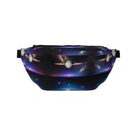 Cosmic Saturn - Marsupio a tracolla grande, idea regalo per sport, festival, allenamento, viaggi, corsa, casual, nero, taglia unica, Nero , Taglia unica