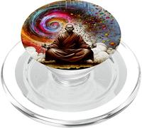 Cosmic Serenity Zen: Spirale dell'Illuminismo Monaco Meditante PopSockets PopGrip per MagSafe