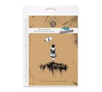 Cosmic Shimmer Andy Skinner & Katy Sue - Set di timbri pretagliati in gomma con scritta "I'll Be Your Umbrella ", immagine 11,9 x 8,9 cm e citazione 1,3 x 8,9 cm, per timbratura su supporti misti