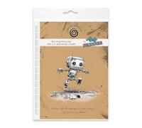 Cosmic Shimmer Bot-Ology Rainy Day - Timbro in gomma pretagliato di Andy Skinner & Katy Sue, immagine 96 x 93, citazione 86 x 15 mm, per stampaggio su supporti misti, diario artistico, creazione di