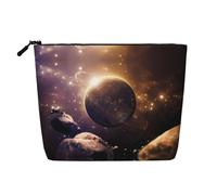 Cosmic Shining Planet - Trousse da viaggio versatile, in finta canapa, multiuso, organizer per accessori cosmetici, Nero , Taglia unica