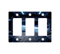 COSMIC Space Light Switch Placca / Outlet Covers, Deep Blue Universe per Home Décor, Piastre da parete in termoplastica, dimensioni standard 3 gang Wall Plate