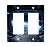 COSMIC Space Light Switch Placca / Outlet Covers, Deep Blue Universe per Home Décor, Piastre da Parete Termoplastiche, Dimensioni Standard Double Rocker