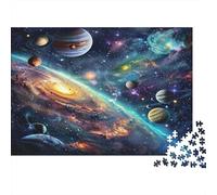 Cosmic Space Scene 1000 Piece for Adults Women: Spiral Galaxy Planets Fun And Challenging Family Game & Gift 38x26cm/1000pcs