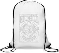 Cosmic Squad - Sacca da palestra con motivo astronauta e ribelli, stile casual, colore: bianco
