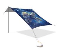 Cosmic Starry Sea Turtle on Navy - Cabana pieghevole da spiaggia UPF50+, facile da installare, grande riparo da sole con sacchi di sabbia, pala per sabbia, pali per cortile e campeggio