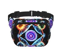 Cosmic Stars Fitness borsa a tracolla da viaggio, alla moda e casual, marsupio quadrato a doppio strato, nero, taglia unica, Nero, One Size